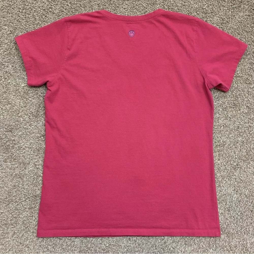 Life is good Shirt Womens Large Pink Casual Cotton Wine Glass Half Full Tee - Picture 6 of 9